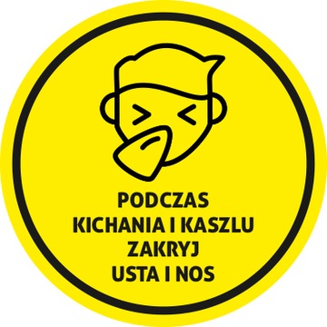 NAKLEJKA NA SZYBĘ 20 cm ZAKRYJ USTA I NOS SZKOŁA