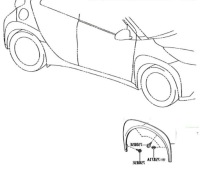 фото thumb №13, Молдинг крила права перед toyota aygo x 75601-0h021 75511-0h011 oem номер нова