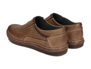 Moccasins Мужские ботинки сдвинули кожа 021 коричневый 43
