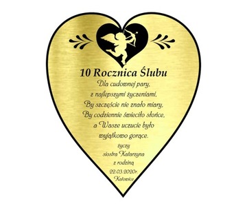 Tabliczka PAMIĄTKA Ślubu ROCZNICA ŚLUBU grawer10x8