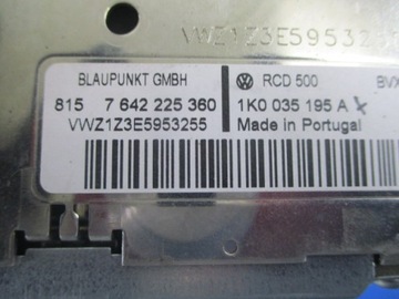 фото thumb №4, Vw touran i радио cd 1k0035195a blaupunkt