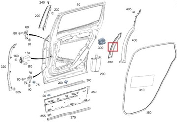 фото thumb №2, Mercedes glb планка дверь зад левая оригинал