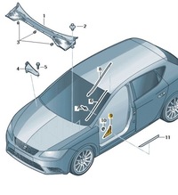 фото thumb №1, Ліва молдинг заглушка трикутник дзеркало seat leon