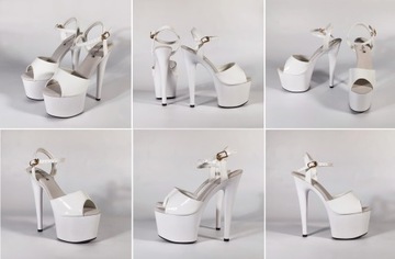 ЖЕНСКИЕ ТУФЛИ НА ПЛАТФОРМЕ, СЕКСУАЛЬНЫЕ БЕЛЫЕ ВЫСОКИЕ ТУФЛИ SexyHeels, размер 37