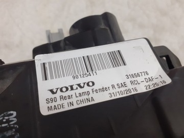фото thumb №8, Volvo s90 ii 2016- лампа левая правая зад led usa 31656776 31656775 оригинал