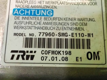 фото thumb №4, Honda civic viii ufo 08r модуль датчик подушка безпеки 77960-smg-e110-m1