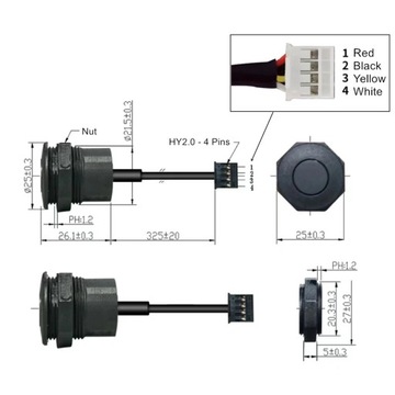 Автоматический модуль датчика уровня воды в стиле UART IP67 — 19 см