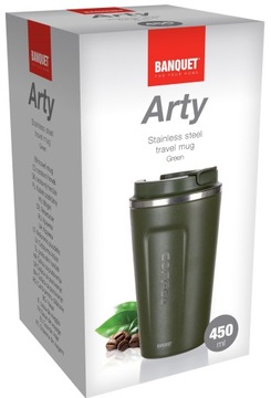 KUBEK TERMICZNY TERMOS 450ML NA KAWĘ HERBATĘ STALOWY BIDON ARTY BANQUET