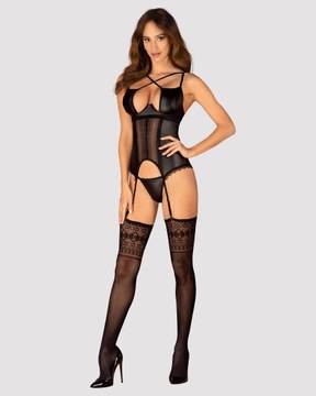 Латексное эротическое белье корсет стринги Obsessive секс-шоп нижнее белье XS/S