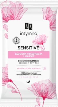 Салфетки для интимной гигиены AA Intymna Sensitive, 15 шт.