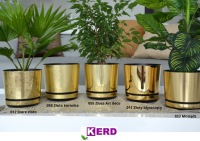 32 OLD GOLD Горшок Большой широкий горшок LOFT с металлическим эффектом