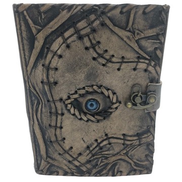 OKO PROROKA - EVIL EYE - PIĘKNY Notatnik Zeszyt Notes SKÓRA NATURALNA
