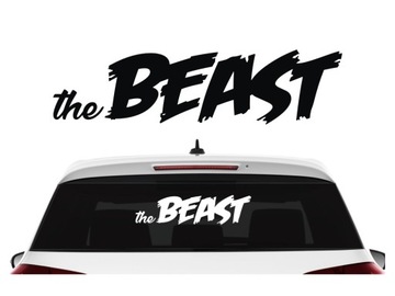 Naklejka THE BEAST Bestia na auto szybę tira busa *Kolory *52cm