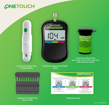 ГЛЮКОМЕТР ONE TOUCH SELECT PLUS + 50 ПОЛОСОК