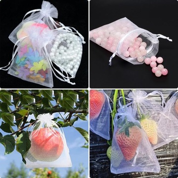 БЕЛЫЕ СУМКИ ИЗ ОРГАНЗЫ 100 ШТ. БОЛЬШИЕ 10X15 СМ ПОДАРОЧНЫЕ СУМКИ ДЛЯ КОНФЕТ