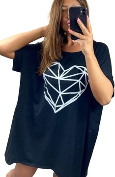 Женская свободная туника, хлопок oversize, большие размеры, черная, размер 52
