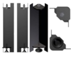 Каминная топка правая угловая EKO FLOKI P BS BLACK LUFTY FRAME SET