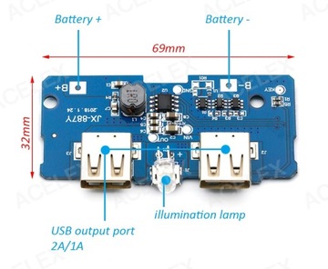 Powerbank 2xUSB 5V 2A модуль управления питанием