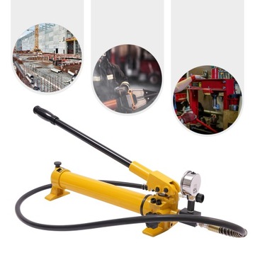 Hydrauliczna Pompa Ręczna Żółta (Z Manometrem) 700bar Pojemność Oleju 700cc