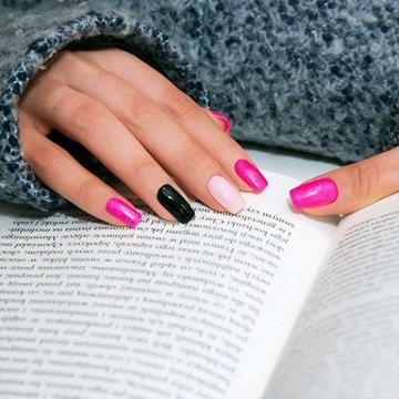 HI HYBRID #103 Гибридный лак для ногтей Glossy Marble 5 мл светло-розовый с частицами SEOL