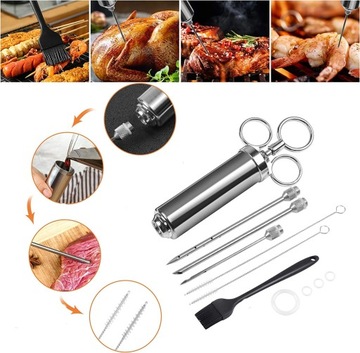 Соленый шприц для опрыскивания мяса маринадом, сталь