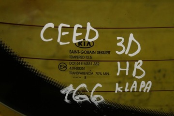 фото thumb №5, Стекло крышки багажника kia ceed 3d hb