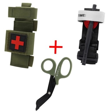 VULPO Тактическая военная аптечка, жгут, ножницы, жгут Molle