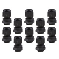 10 шт. водонепроницаемых черных кабельных вводов IP68 с защитной гайкой