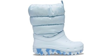 CROCS CLASSIC NEO PUFF Śniegowce niebieskie 32,5