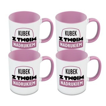 KUBEK Z NADRUKIEM Z LOGO KUBEK FIRMOWY - RÓŻOWY