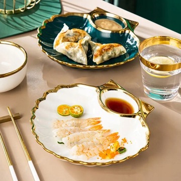 Блюдо с клецками, декор, поднос для сашими, еда
