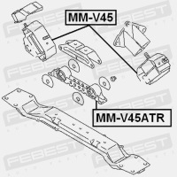 Подушка двигателя задняя mitsubishi pajero v20-50 1990.10-1999 | mm-v45 febes в Украине, фото thumb