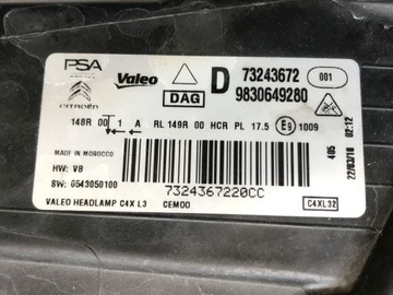 фото thumb №13, Citroen c4 iii 3 лампа перед правая полный led 9830649280