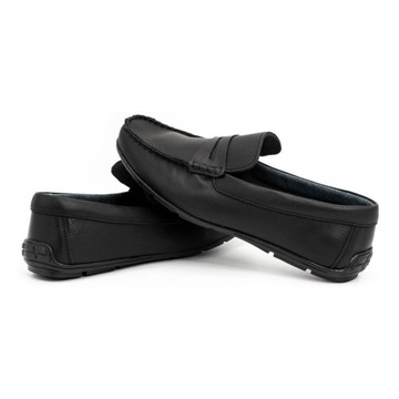 Buty męskie mokasyny skórzane 894MA czarne 44