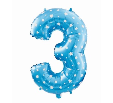 Balon foliowy Cyfra 5 niebieska w gwiazdy 61 cm