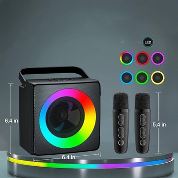 КАРАОКЕ-ДИНАМИК С BLUETOOTH 5.0 И 2 БЕСПРОВОДНЫМИ МИКРОФОНАМИ