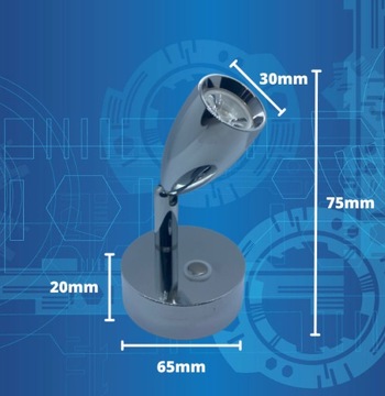 НАСТЕННЫЙ СВЕТИЛЬНИК ДЛЯ ЯХТЫ, КАМЕРА, LED 12/24В 2Вт USB