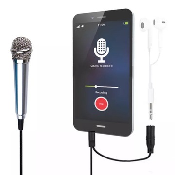 Gadzet MIKROFON KARAOKE DO TELEFONU MINI Mały 6 cm