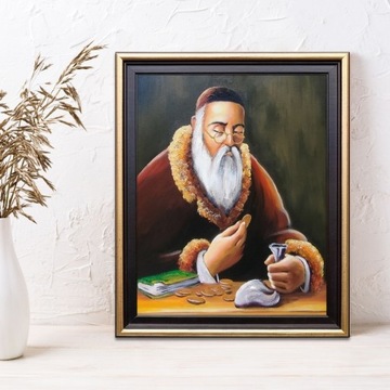 ПОРТРЕТ ЕВРЕЯ С ДЕНЬГАМИ ЕВРЕЙ ДЛЯ СЧАСТЬЯ КАРТИНА