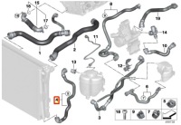 Купить Bmw 3 g20 левый пабтрубок  радиатора воды 17128654833, фото thumb