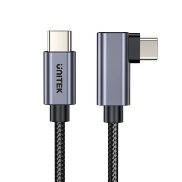 Черный кабель Unitek Кабель USB-C под углом 90 градусов PD 100 Вт 5 м