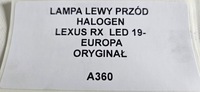 фото thumb №7, Лампа лівий перед протитуманна фара lexus rx led 2019- eu