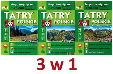 ПОЛЬСКИЕ ТАТРЫ 3 в 1 ТУРИСТИЧЕСКАЯ КАРТА С ВИТОМ