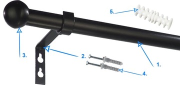 Металлический карниз PRO PRO FI19 SINGLE 440 см без колес