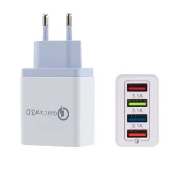 БЫСТРОЕ СЕТЕВОЕ ЗАРЯДНОЕ УСТРОЙСТВО USB QuickCharg 3.0 4xUSB