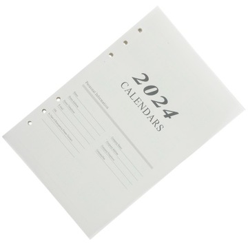 2024 English Agenda Book Page A5 Grid Notebook Planner Calendar Delicate