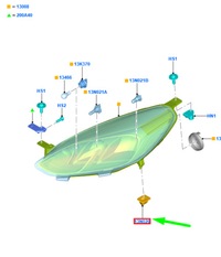 фото thumb №8, Кронштейн нижні фара fiesta 17- puma 19- _ 2289418 _ h1bb-13n020-bb