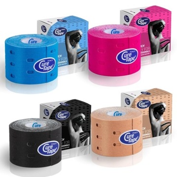Кинезиологический тейп CureTape PUNCH ЛИМФАТИЧЕСКИЙ тейп с отверстиями БЕЖЕВЫЙ