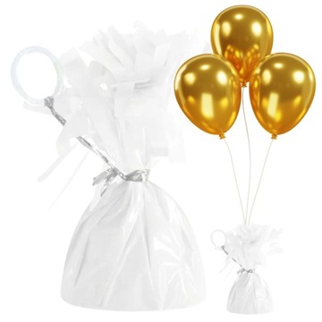 Biały ciężarek obciążnik do balonów z helem urodziny balony matowy 140g x1