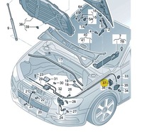 фото thumb №11, Важіль ручка відкривання капота audi a3 a4 a6 a7
